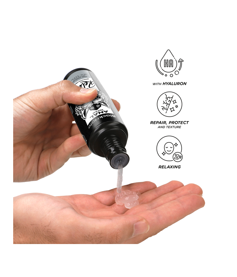 BLACK HOLE - REPARO ANAL RELAXANTE À BASE DE ÁGUA COM HIALURON 100 ML