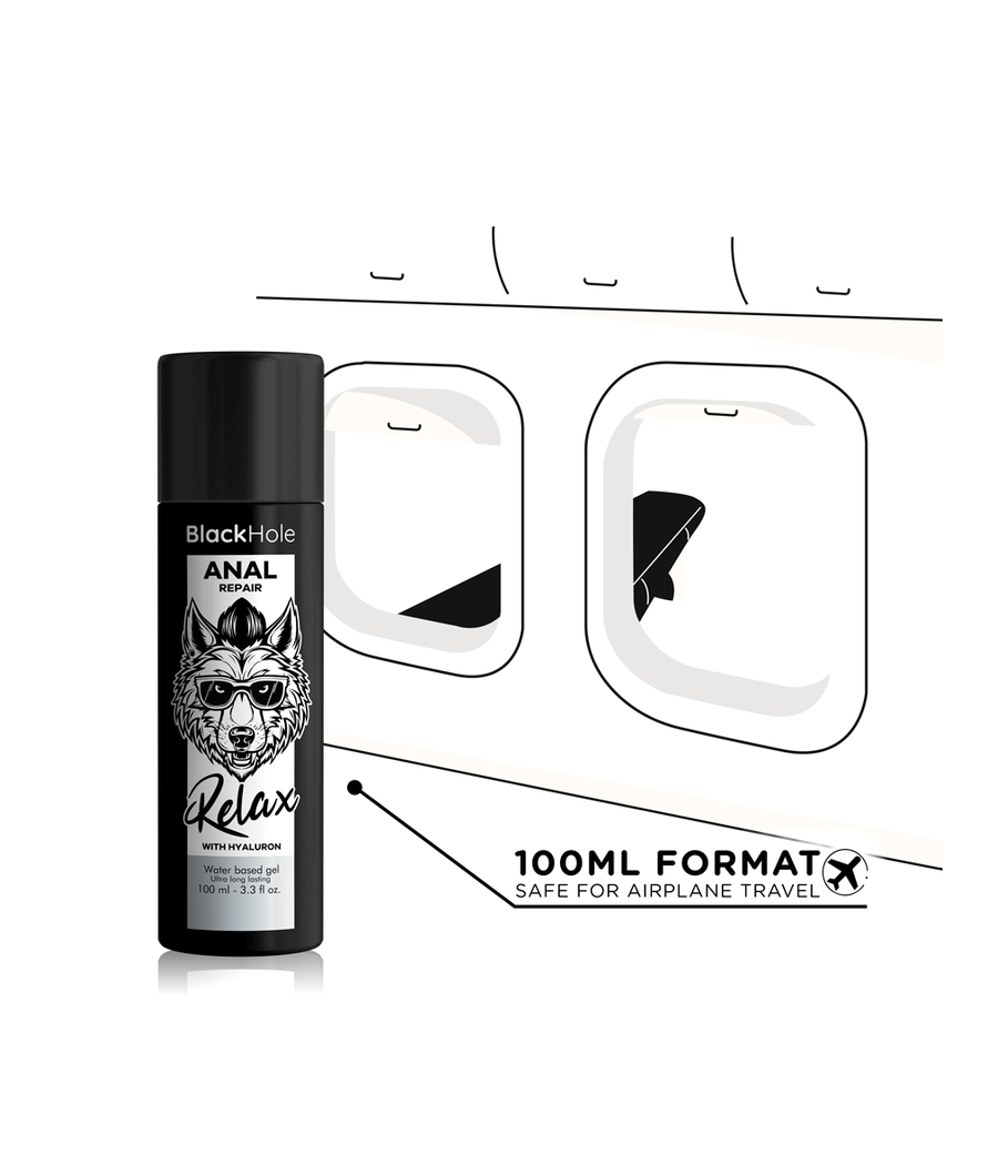 BLACK HOLE - RÉPARATION ANALE RELAX À BASE D'EAU AVEC HYALURON 100 ML