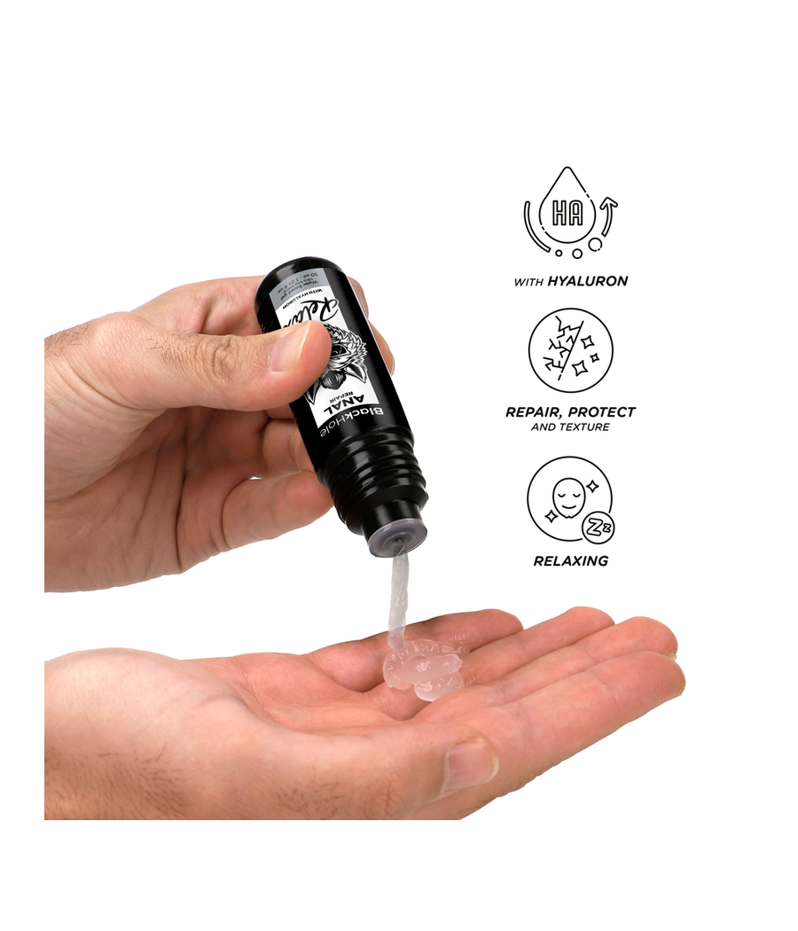 BLACK HOLE - RÉPARATION ANALE RELAX À BASE D'EAU AVEC HYALURON 30 ML