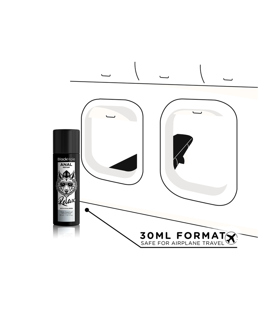 BLACK HOLE - RÉPARATION ANALE RELAX À BASE D'EAU AVEC HYALURON 30 ML