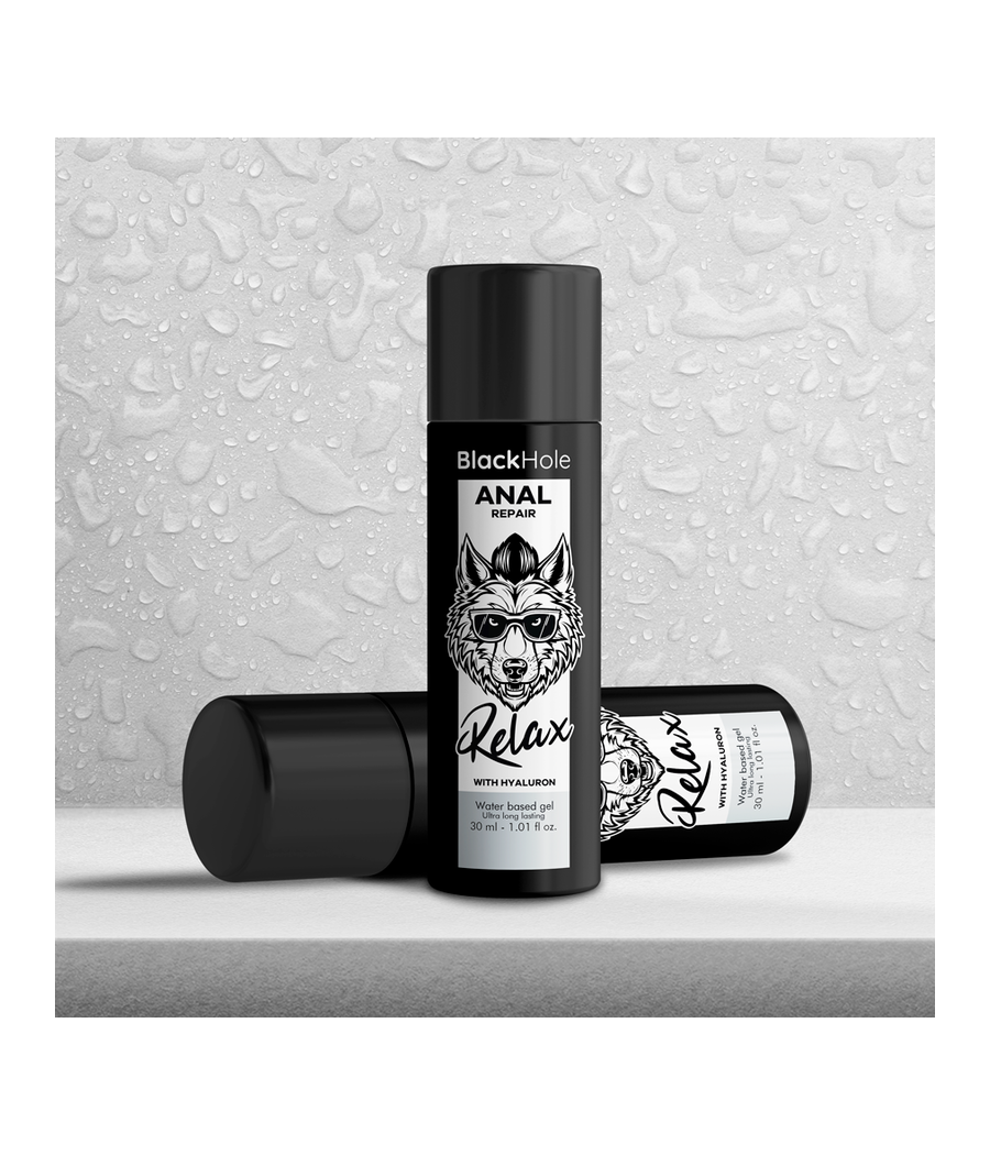 BLACK HOLE - RÉPARATION ANALE RELAX À BASE D'EAU AVEC HYALURON 30 ML