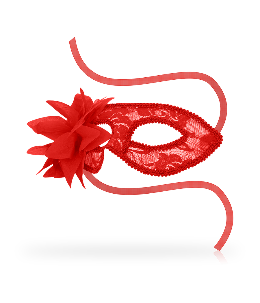OHMAMA - MASCHERE MASCHERE CON PIZZO E FIORE ROSSO
