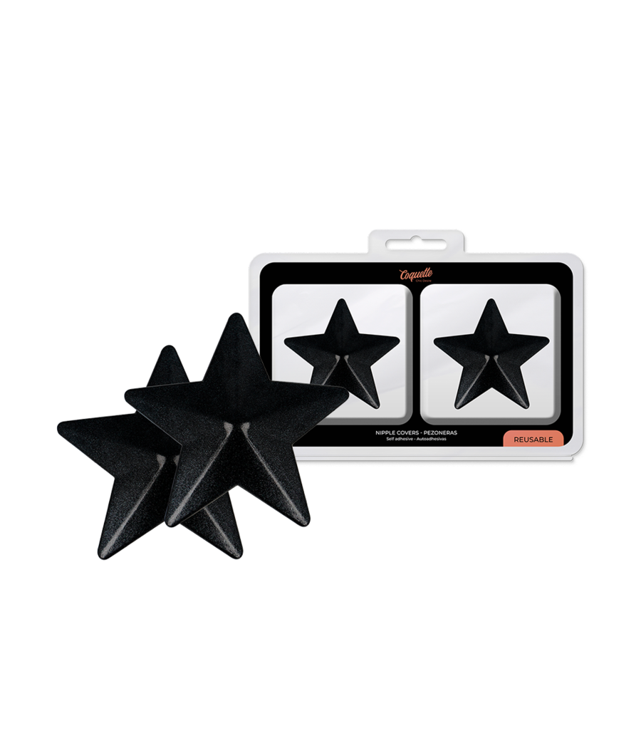COQUETTE CHIC DESIRE - CUBRE PEZONES METAL ESTRELLAS NEGRAS