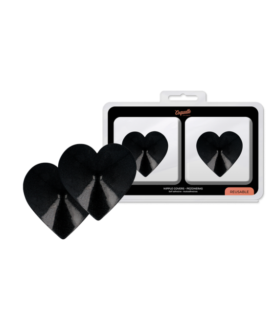 COQUETTE CHIC DESIRE - NIPPLE COVERS BLACK HEARTS