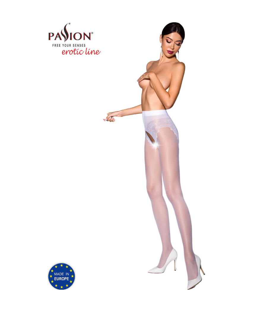 PASSION - TIOPEN 006 WEISSE STRUMPFHOSE 1/2 30 DEN