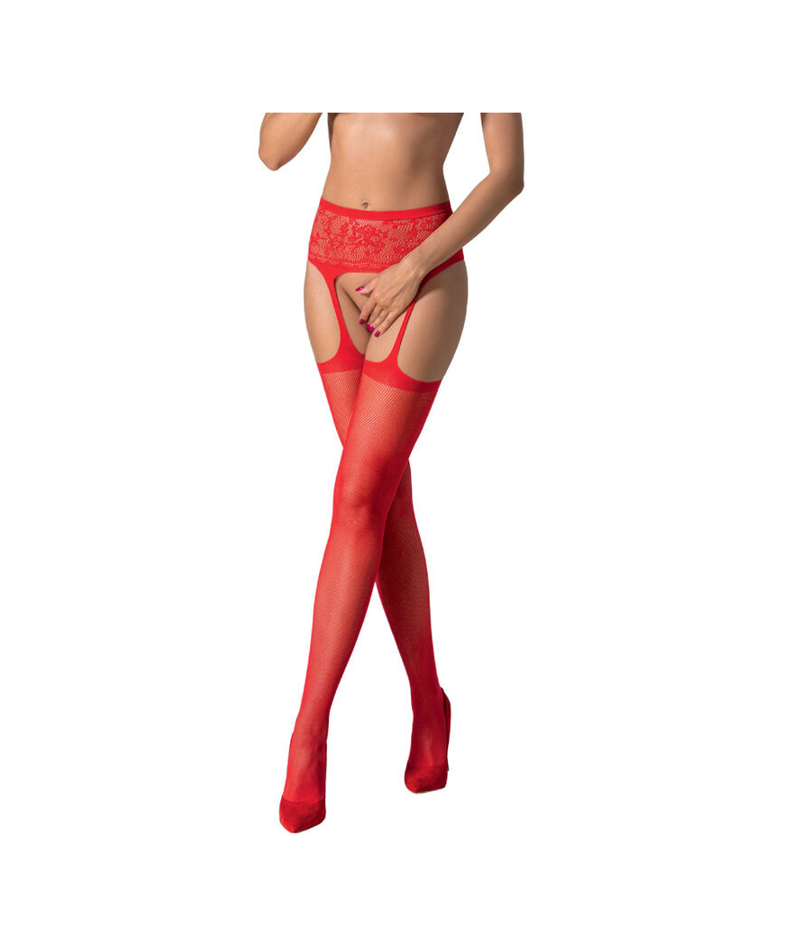 PASSION - S028 MEDIAS CON LIGUERO ROJO TALLA ÚNICA