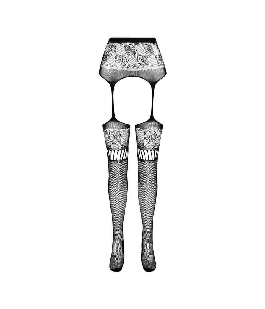 PASSION - S030 TIGHTS WITH BLACK GARTER ONE SIZE