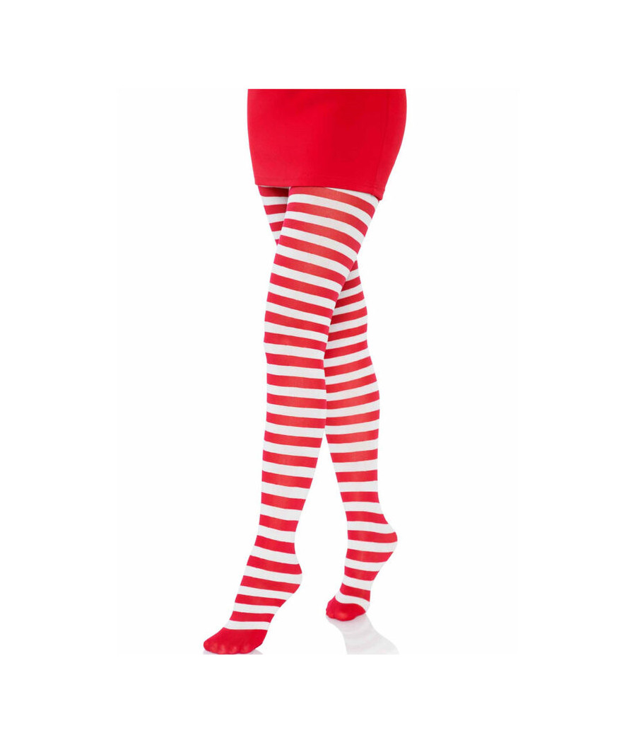 LEG AVENUE - WHITE/RED STRIPED TIGHTS