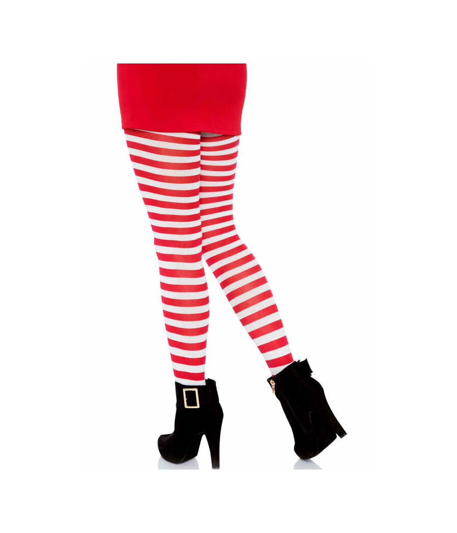 LEG AVENUE - COLLANT A RIGHE BIANCO/ROSSO