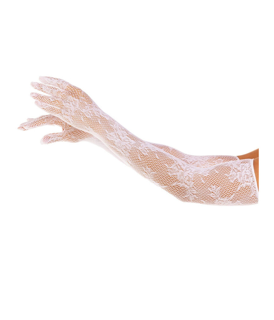 LEG AVENUE - GUANTI FLOREALI ROSSI BIANCHI