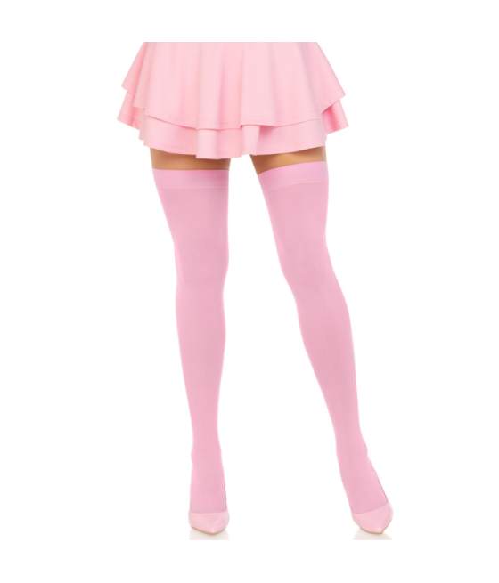 LEG AVENUE - NYLON THIGH HIGHS PINK