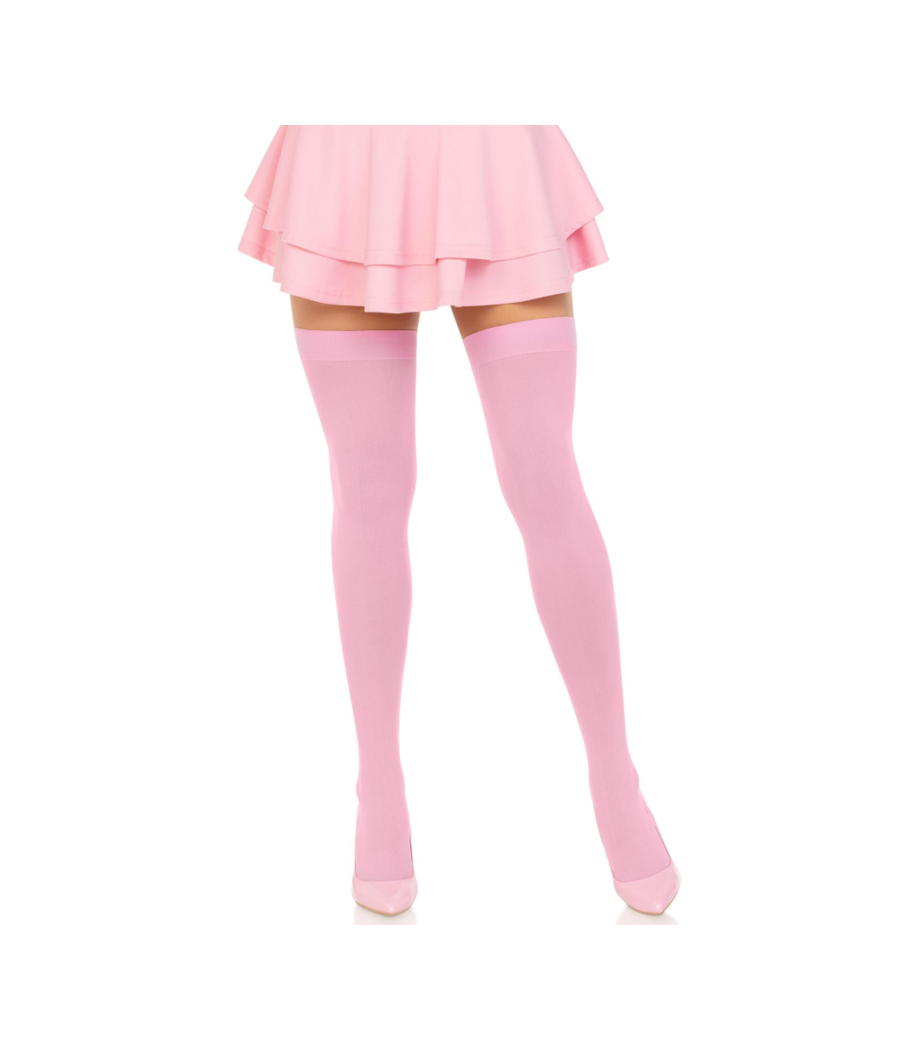 LEG AVENUE - CUISSES HAUTES EN NYLON ROSE