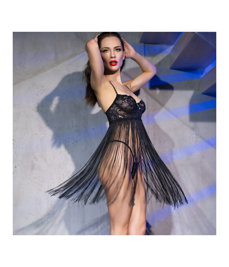 CHILIROSE - CR 4496 BABYDOLL BLACK L/XL