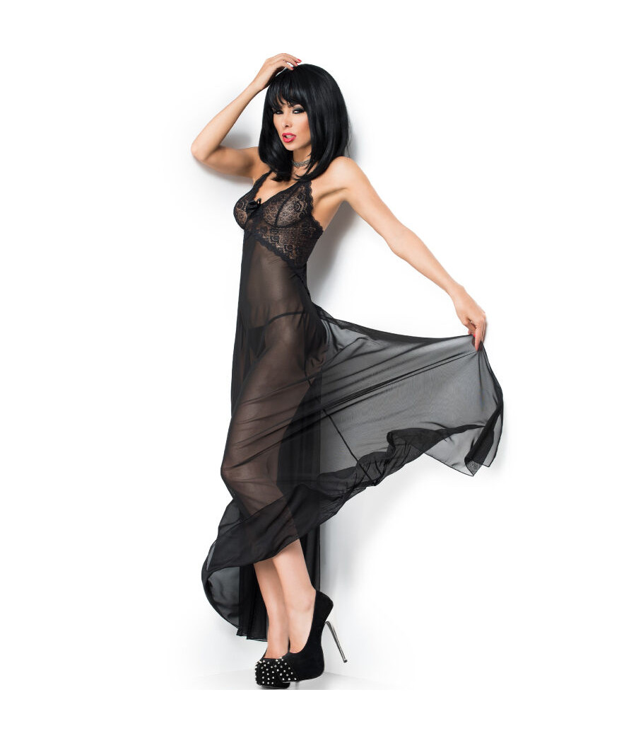 CHILIROSE - CR 3883 BABYDOLL LONGUE NOIR S/M