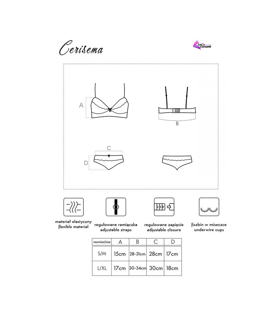 LIVCO CORSETTI FASHION - CERISEMA LC 21005 SOUTIEN-GORGE + CULOTTE CORAIL S/M