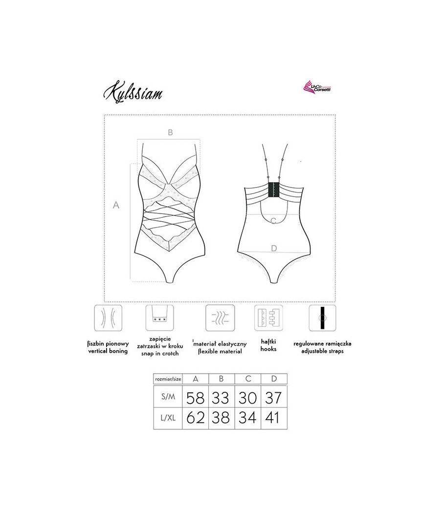 LIVCO CORSETTI FASHION - KYLSSIAM LC 90613 CORPO PRETO L/XL