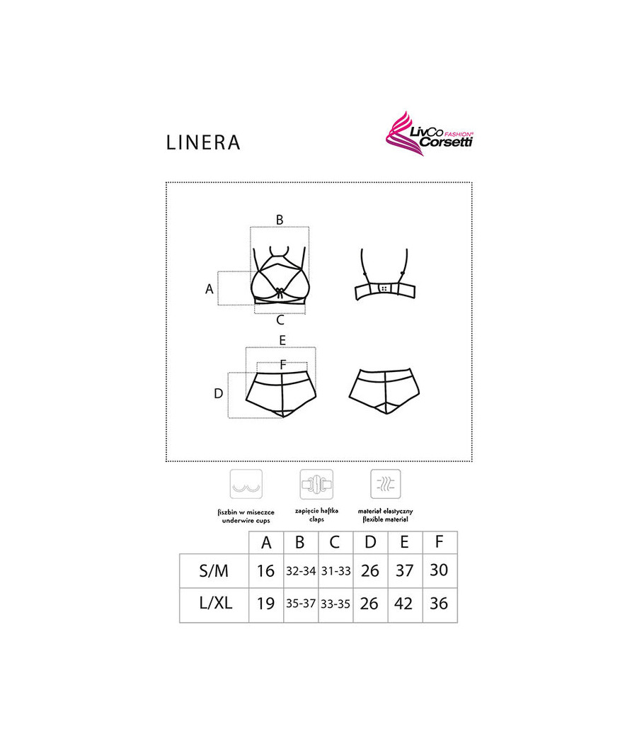 LIVCO CORSETTI FASHION - LINERA FOR THE SENSES COLLECTION SOUTIEN-GORGE + CULOTTE NOIR