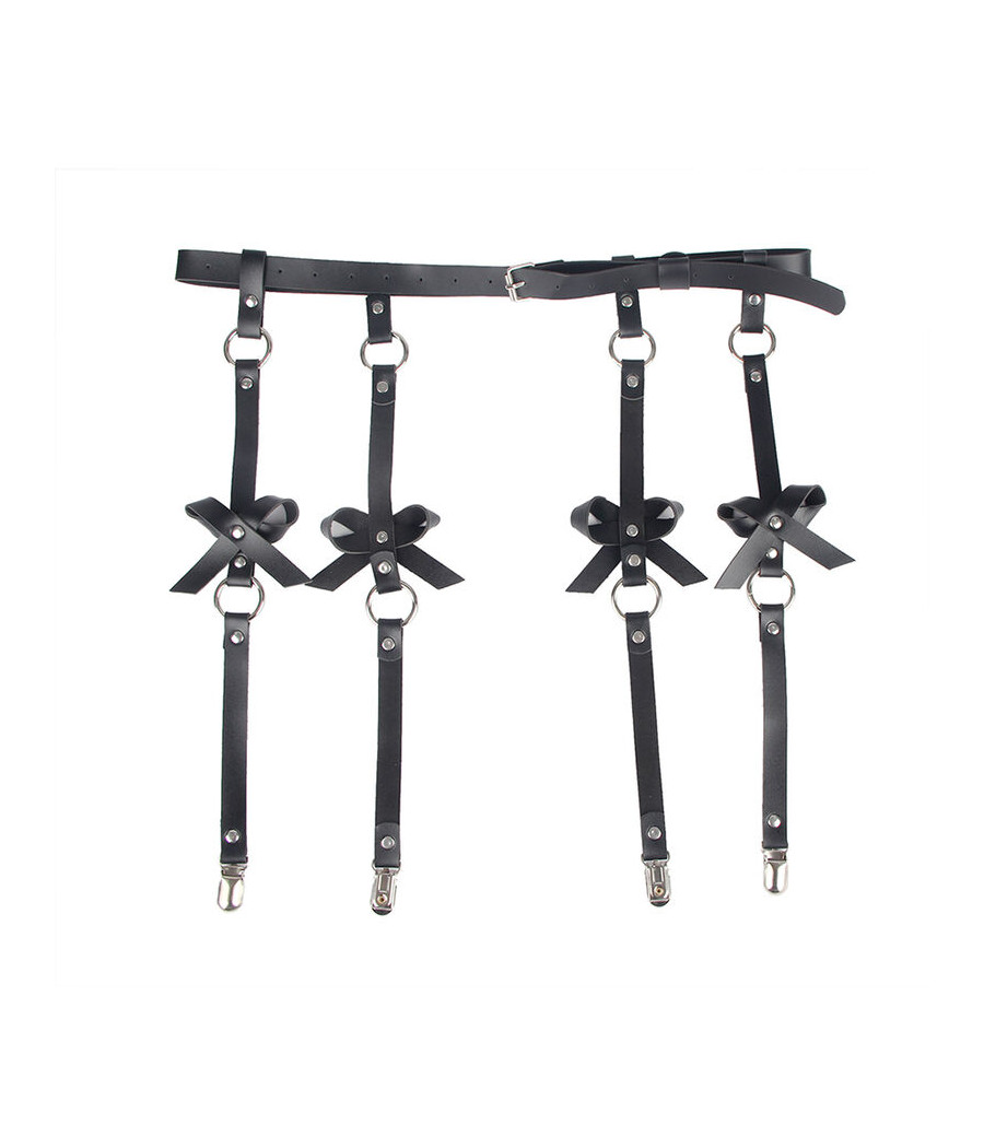 SUBBLIME - CATENA IN PELLE PER GAMBE NERA TAGLIA UNICA