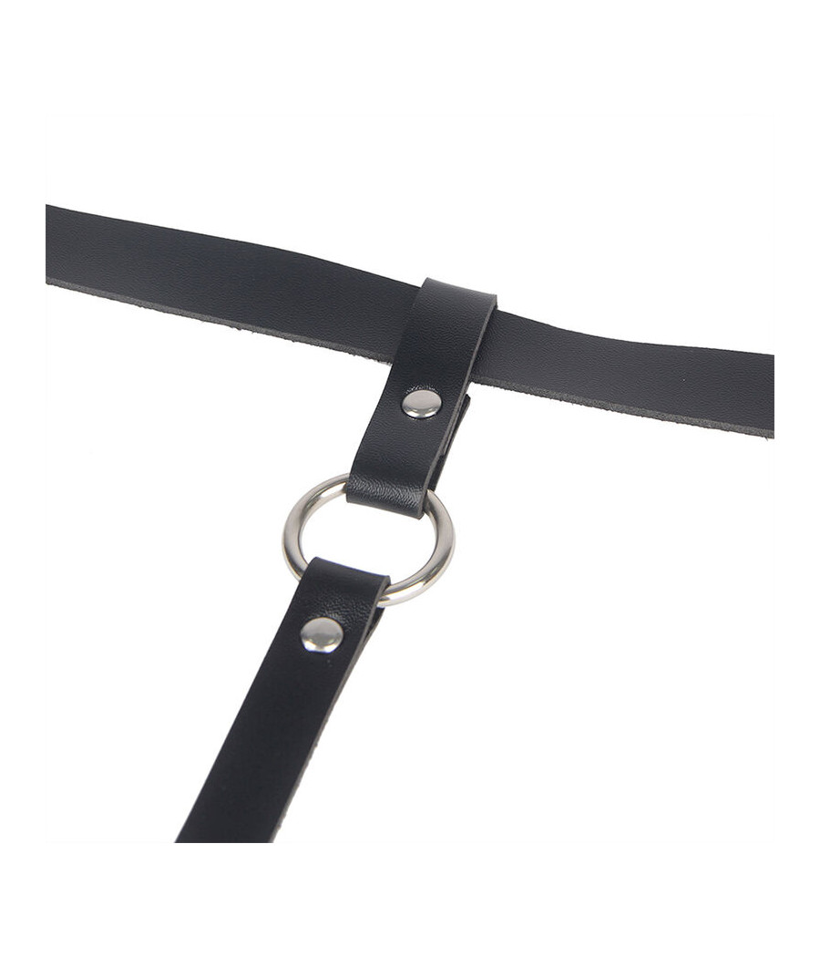 SUBBLIME - LEATHER CHAINLEG HARNESS BLACK ONE SIZE