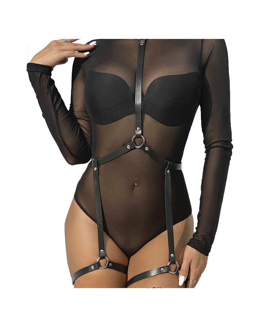 SUBBLIME - ARNÉS DE CUERPO CUERO NEGRO TALLA ÚNICA
