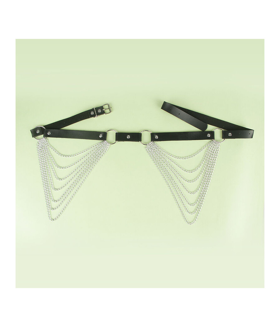 SUBBLIME - CINTURÓN DE CADENAS CUERO NEGRO TALLA ÚNICA