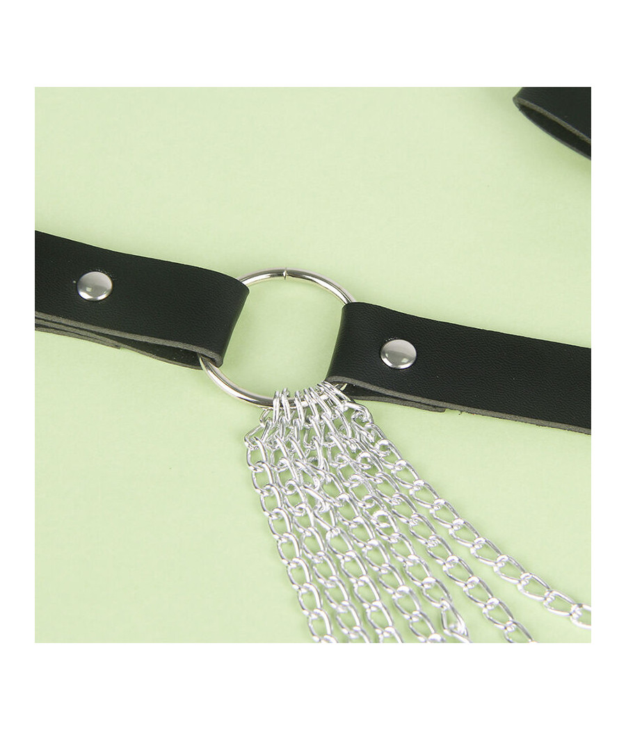 SUBBLIME - CINTURÓN DE CADENAS CUERO NEGRO TALLA ÚNICA