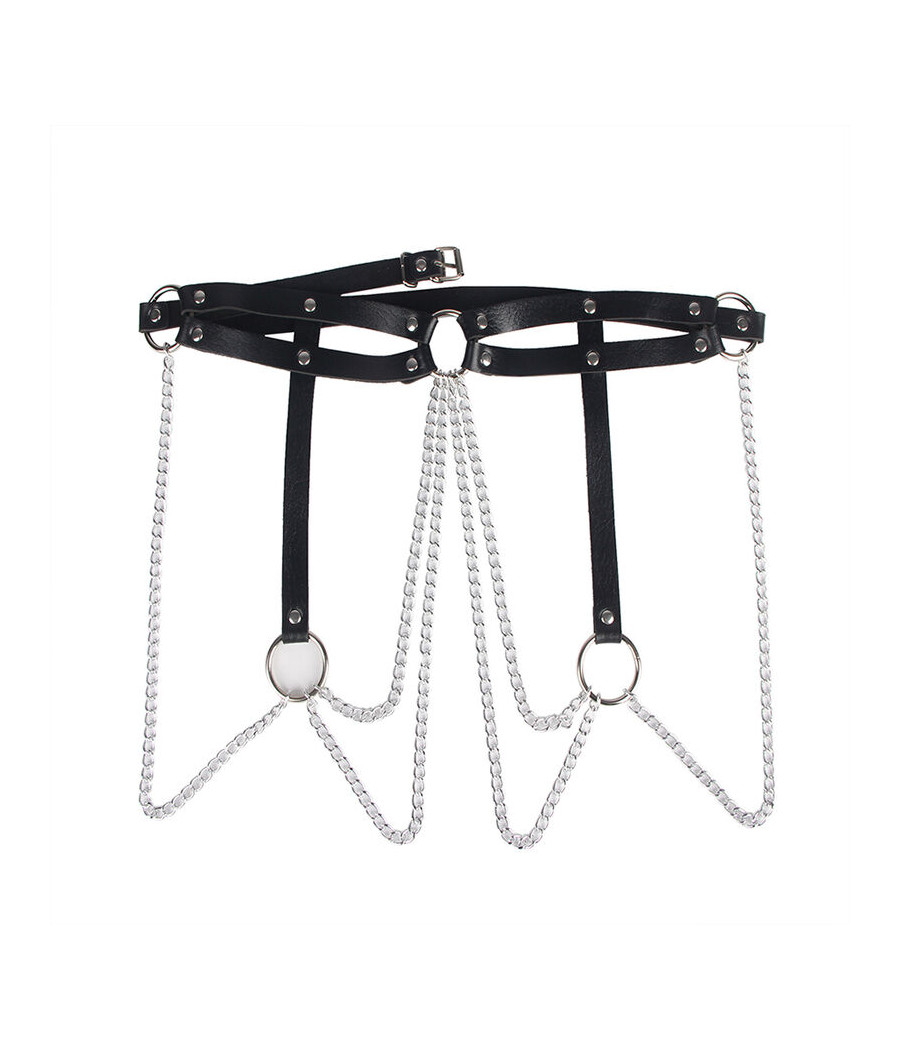 SUBBLIME - LEATHER RING CHAINBELT BLACK ONE SIZE