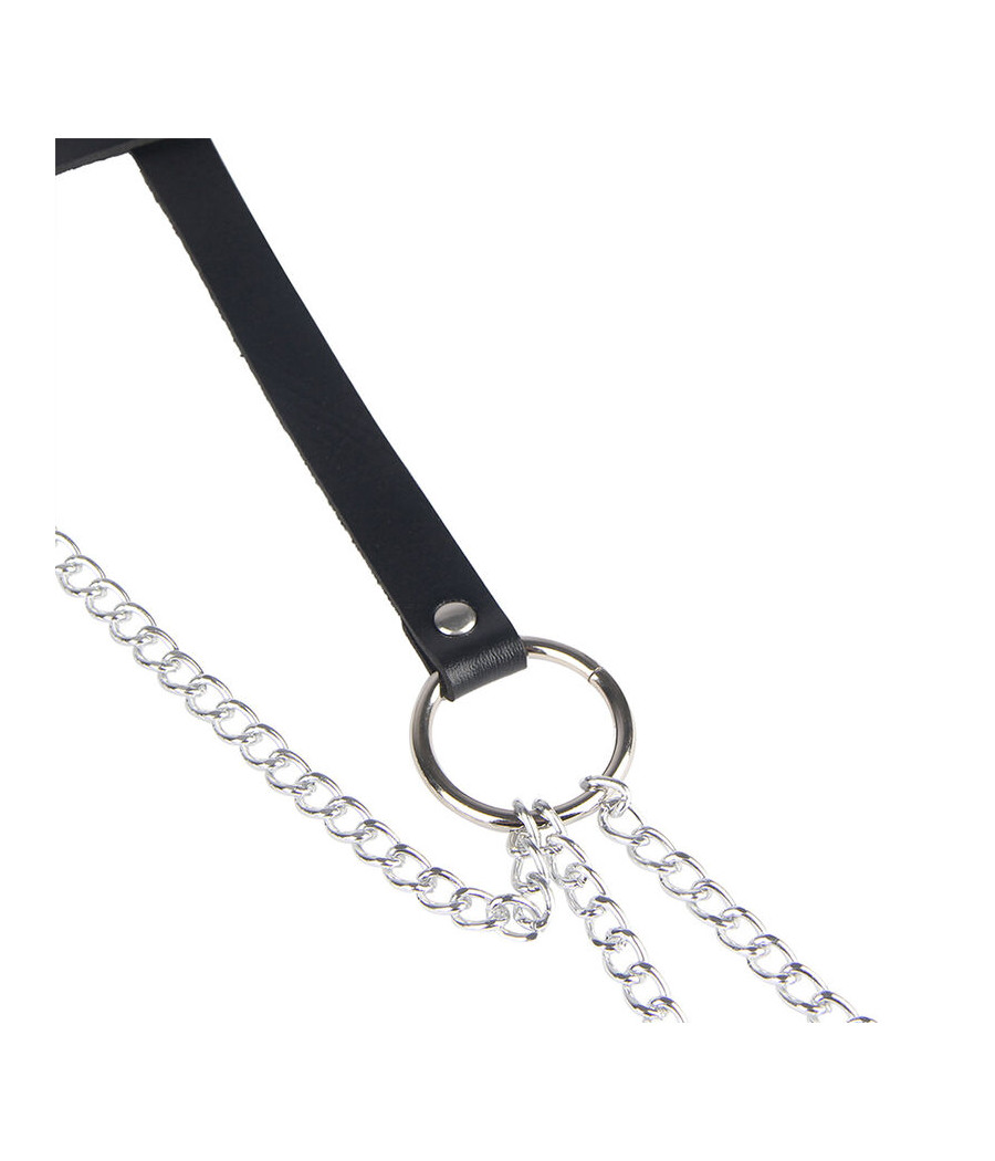 SUBBLIME - LEATHER RING CHAINBELT BLACK ONE SIZE
