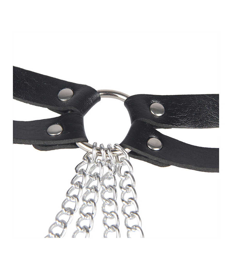 SUBBLIME - CHAINE BAGUE CUIR CEINTURE NOIR TAILLE UNIQUE