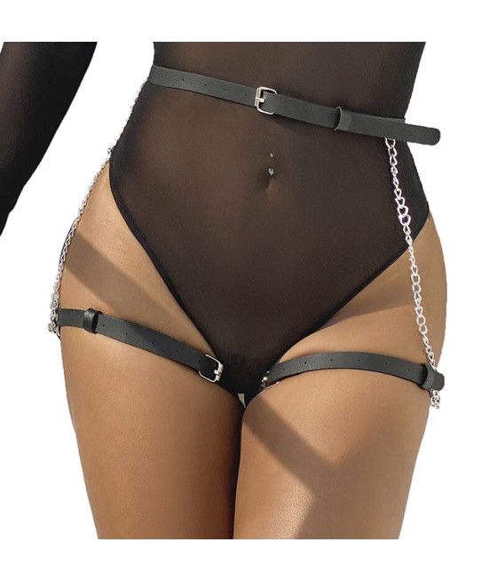 SUBBLIME - LEATHER BELT HARNESS BLACK ONE SIZE