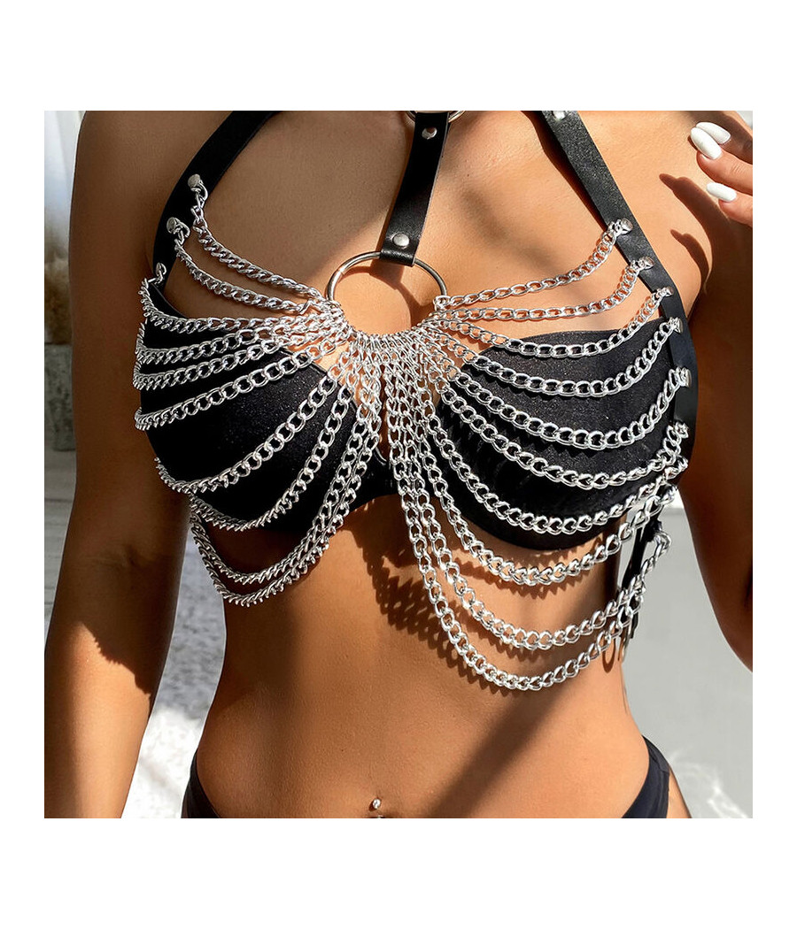 SUBBLIME - CHEST HARNESS WITH BIG RING CHAINS ONE SIZE
