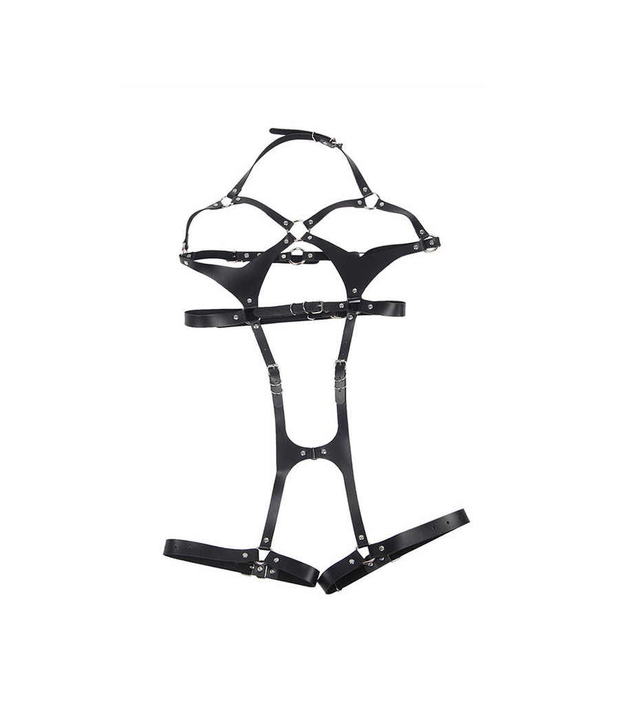 SUBBLIME - ARNÉS CUERPO ENTERO CON HEBILLAS CUERO NEGRO TALLA ÚNICA