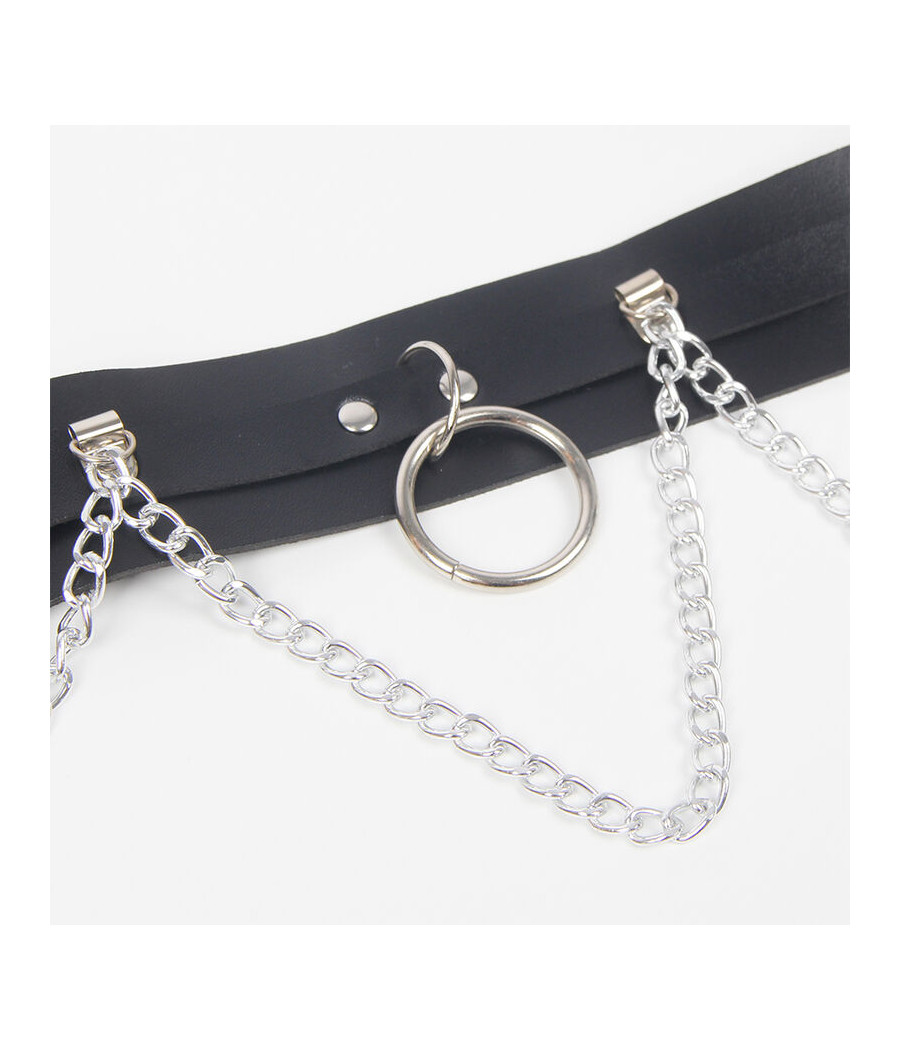 SUBBLIME - HARNAIS CEINTURE ET JARRETIÈRES AVEC ANNEAUX ET CHAÎNE DÉTAIL TAILLE UNIQUE