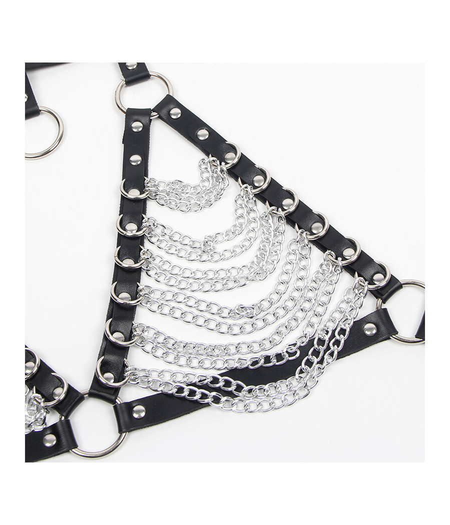SUBBLIME - HARNESS BRA AND NECKLACE WITH CHAINS ONE SIZE
