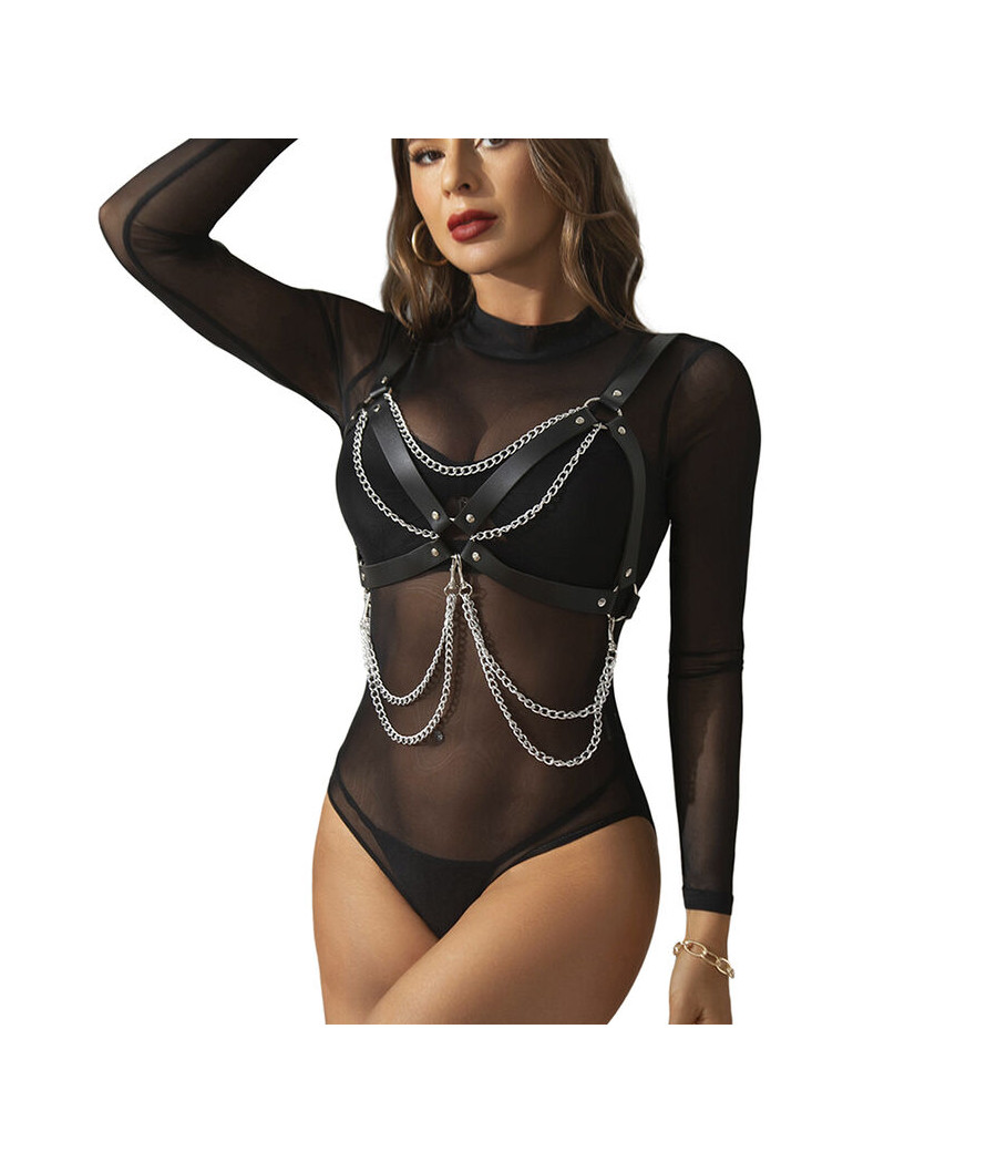 SUBBLIME - HARNESS-BH MIT KETTENDETAIL, EINE GRÖSSE