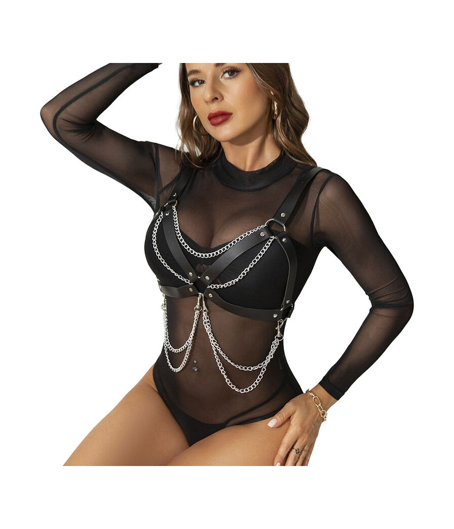 SUBBLIME - HARNESS-BH MIT KETTENDETAIL, EINE GRÖSSE