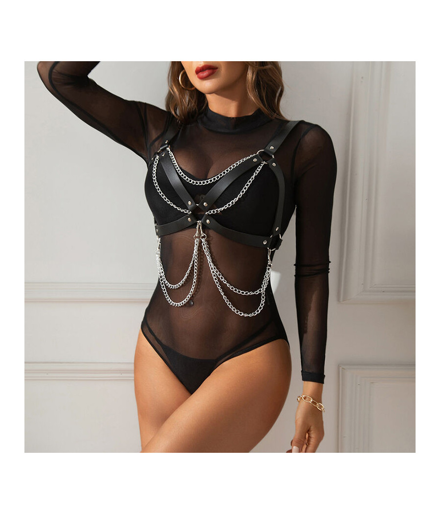 SUBBLIME - HARNESS-BH MIT KETTENDETAIL, EINE GRÖSSE