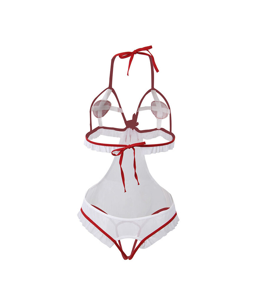 SUBBLIME - DISFRAZ DE ENFERMERA SEXY SIN ENTREPIERNA L/XL