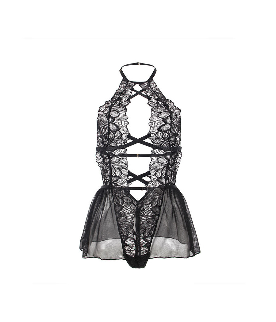 SUBBLIME - TEDDY HALTER NECK DOS NU DENTELLE NOIR S/M