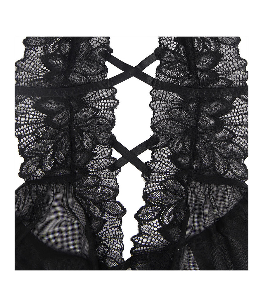 SUBBLIME - TEDDY HALTER NECK DOS NU DENTELLE NOIR S/M