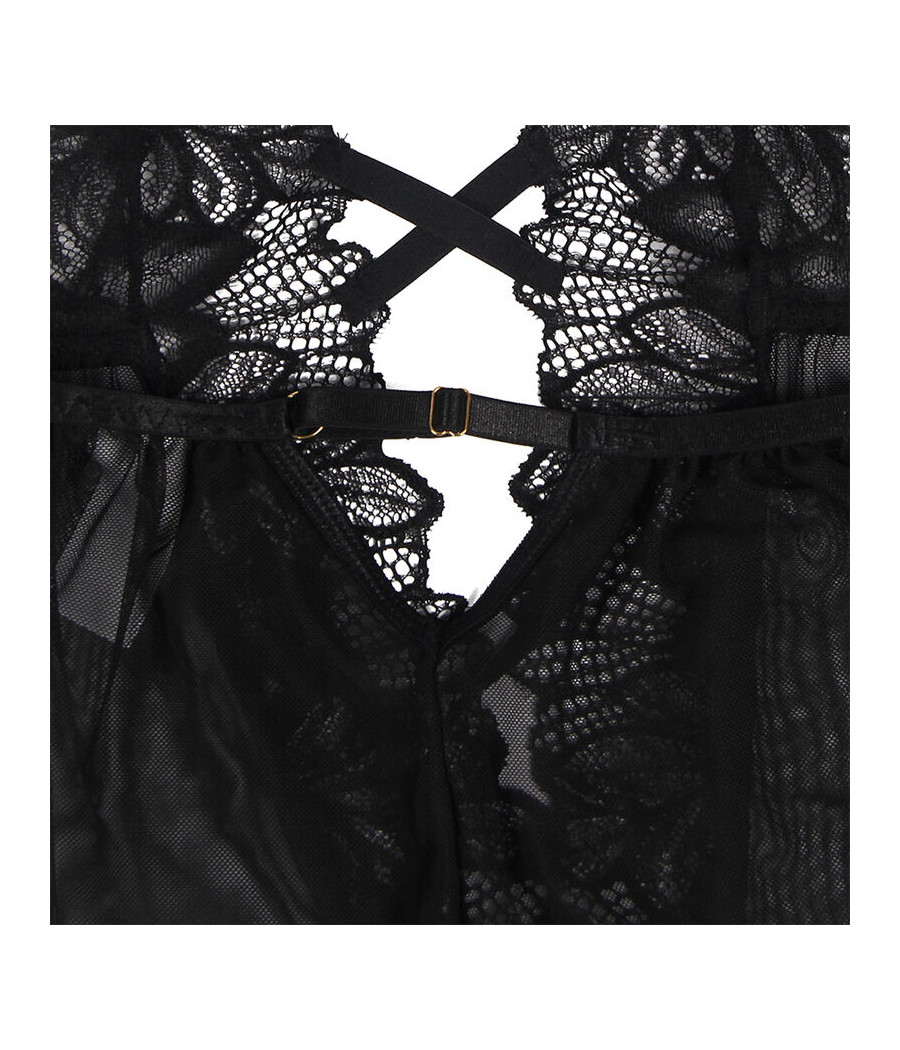 SUBBLIME - TEDDY-HALTER-NECK-BARE-BACK-SPITZE SCHWARZ S/M