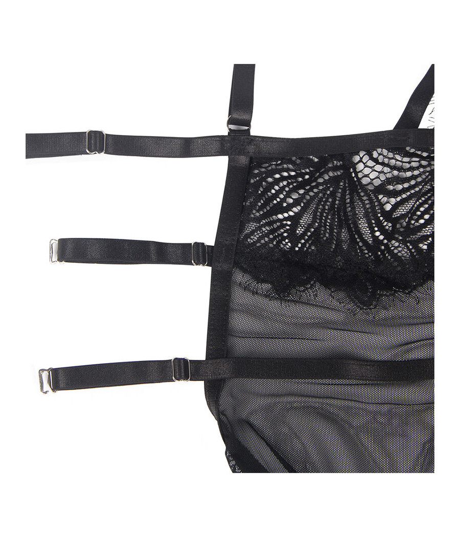 SUBBLIME - BABYDOLL CON SPALLINE REGOLABILI IN PIZZO NERO S/M