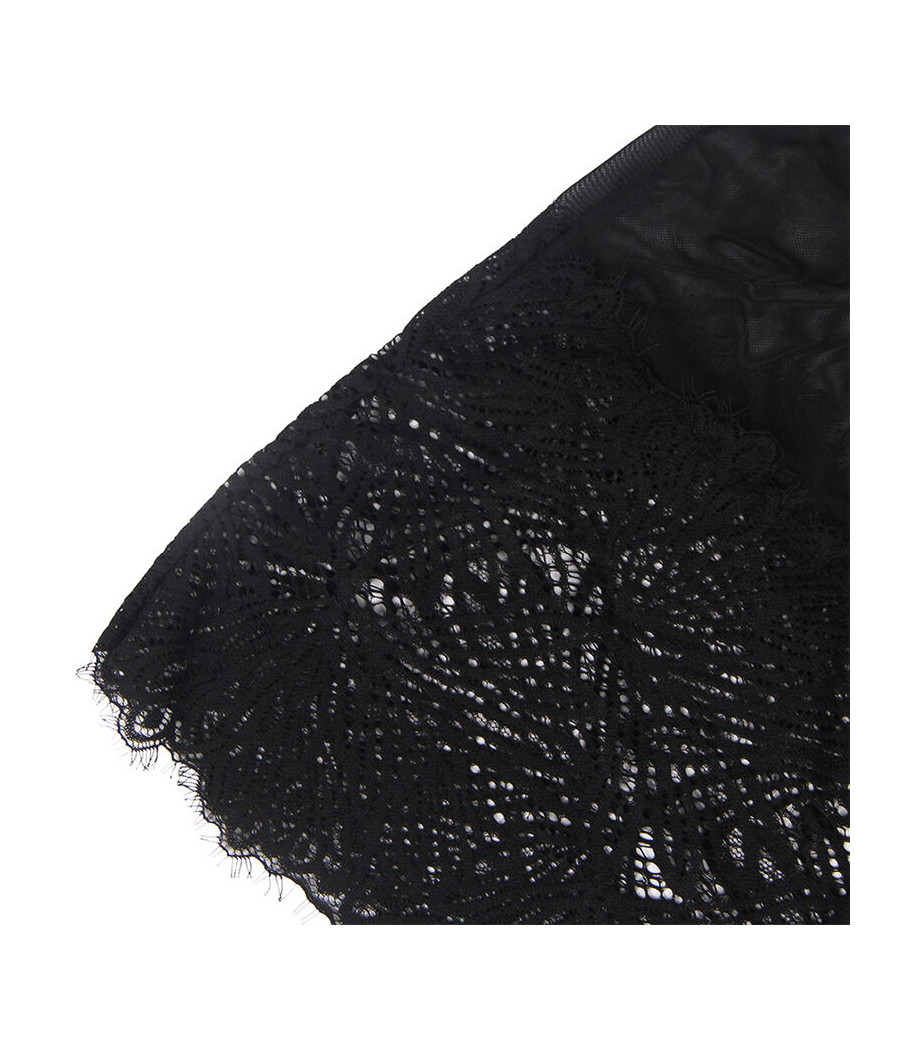 SUBBLIME - BABYDOLL CON TIRANTES AJUSTABLES DE ENCAJE NEGRO S/M