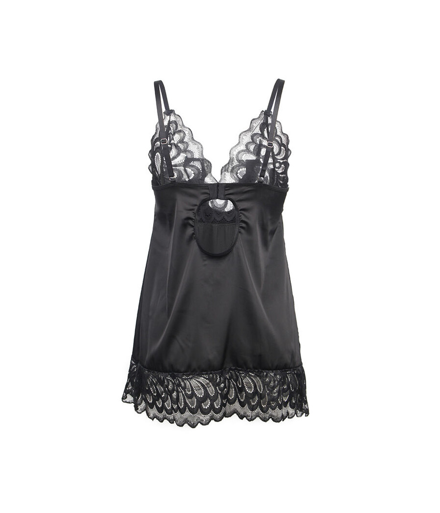 SUBBLIME - BABYDOLL AVEC POITRINE IMPRIMÉ FLEURI NOIR S/M