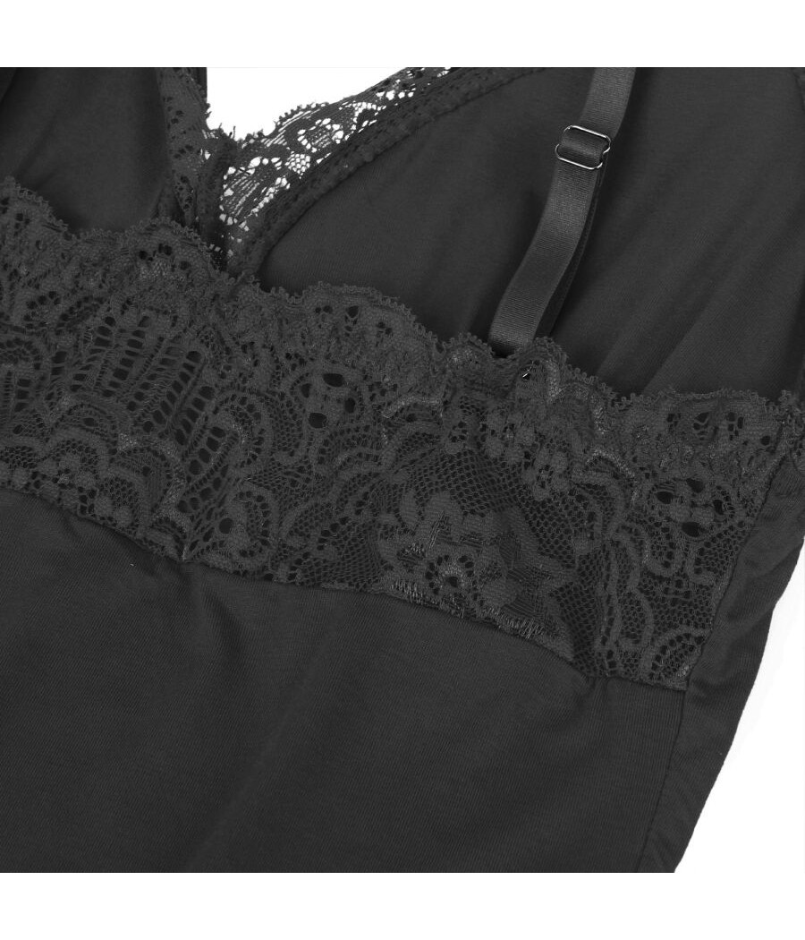 SUBBLIME - TEDDY DÉTAIL DENTELLE FLORALE NOIR L/XL