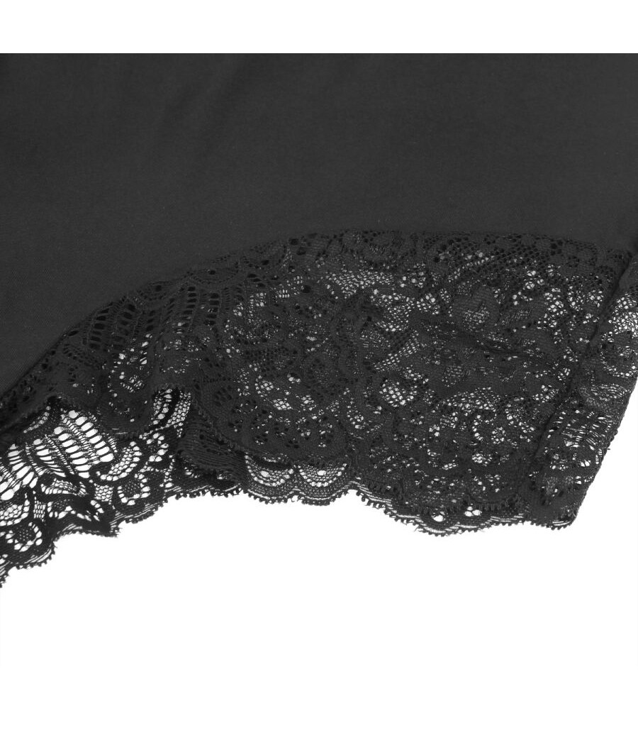 SUBBLIME - BLACK FLORAL LACE DETAIL TEDDY S/M