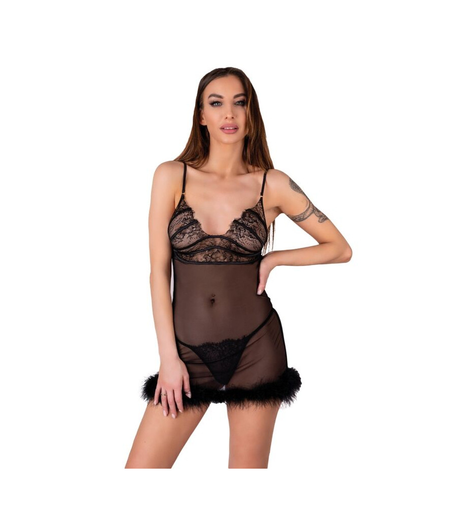 LIVCO CORSETTI FASHION - ZERUNAM SET BABYDOLL + SCHWARZER TANGA