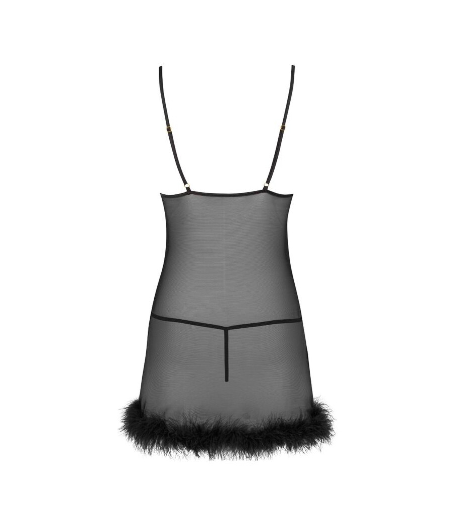 LIVCO CORSETTI FASHION - ENSEMBLE ZERUNAM BABYDOLL + STRING NOIR