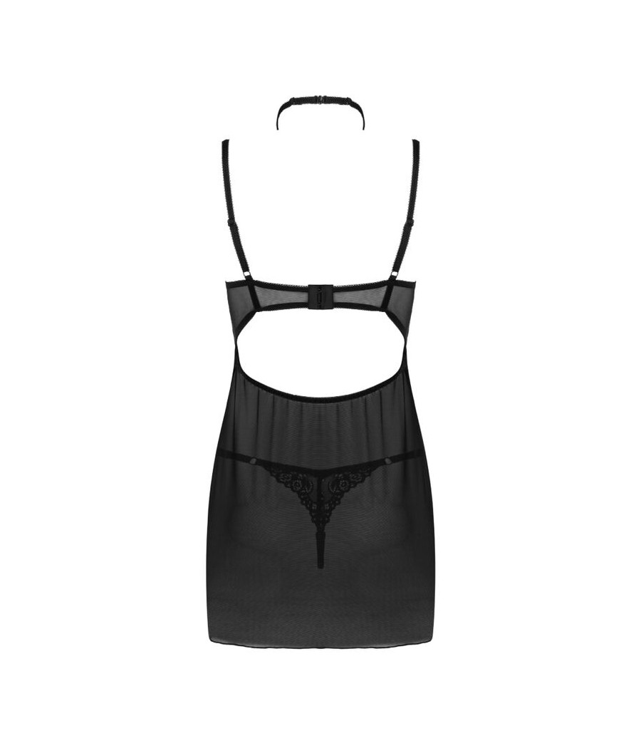 LIVCO CORSETTI FASHION - BINELLA SET BABYDOLL + TANGA NEGRO S/M