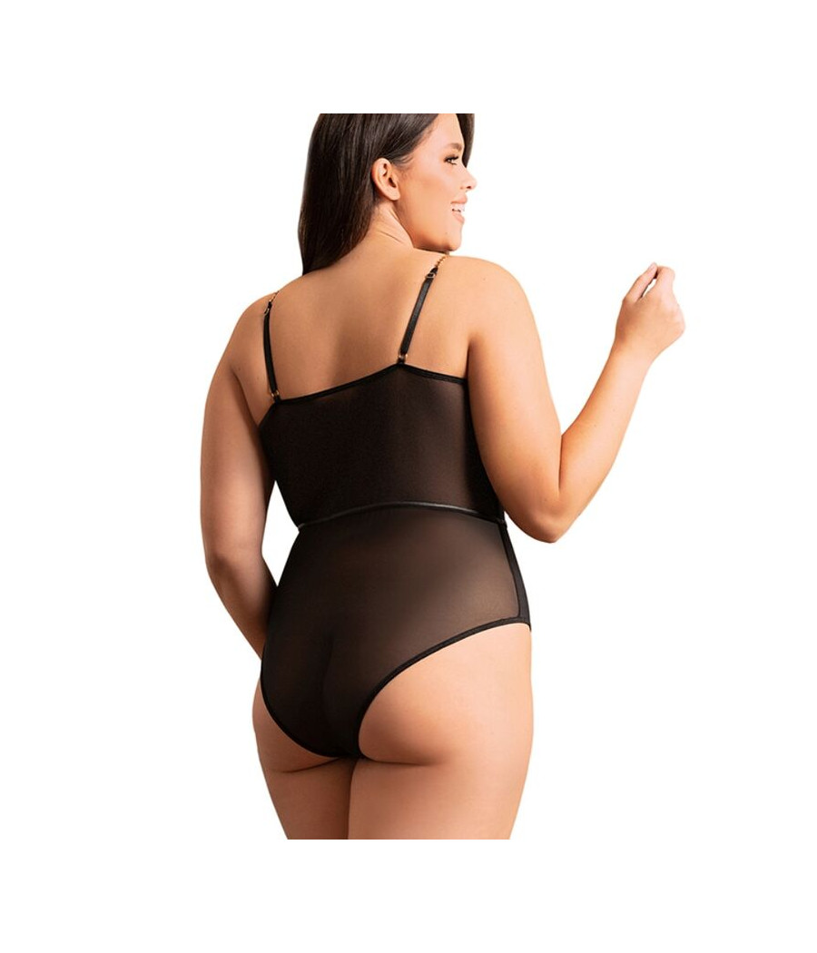 SUBBLIME - BLACK CHAIN SUSPENDERS BODYSUIT L/XL